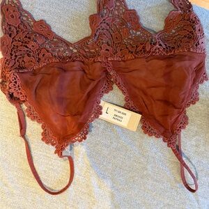 Chan Luu Rust Lace Bralette